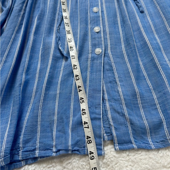 Lane Bryant Midi Dress Women’s 20 Blue White Striped Tie Waist V-Neck Soft Comfy - Picture 11 of 12